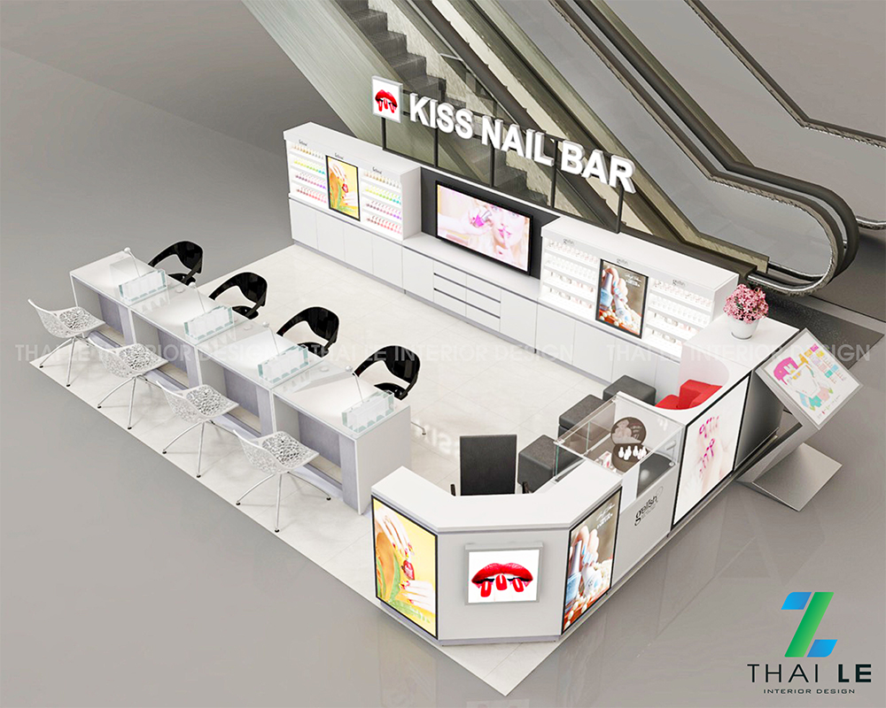 Thiết kế nội thất showroom Kiss Nail Bar Q10